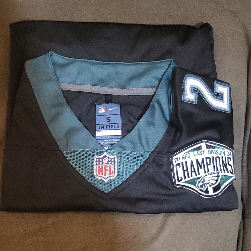 NFL Eagles Black and Teal Champions Jersey